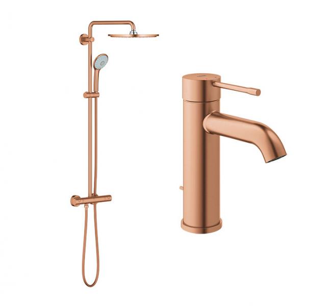 Grohe Essence & Euphoria komplet pakke til bad - Børstet Warm Sunset Grohe Essence & Euphoria komplet pakke til bad - Børstet Warm Sunset