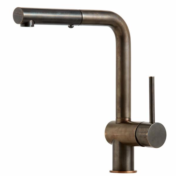 Lavabo Kubus 040 køkkenarmatur m/udtræk - Bruneret messing Lavabo Kubus 040 køkkenarmatur m/udtræk - Bruneret messing