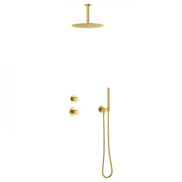 Damixa Iris DS 2 brusesystem til indbygning - Loft - B&oslash;rstet messing