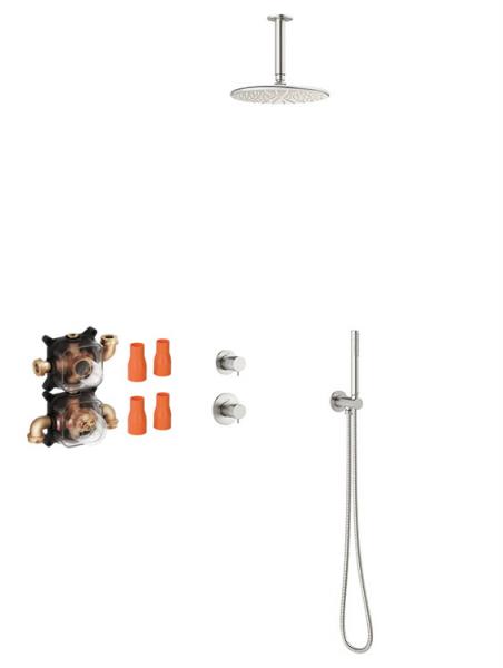 Damixa Silhouet DS 2 komplet brusesystem til indbygning - Steel Damixa Silhouet DS 2 komplet brusesystem til indbygning - Steel