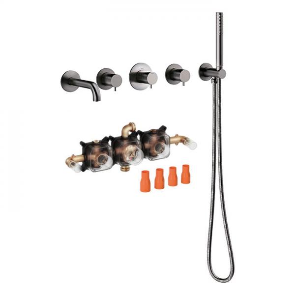 Damixa Silhouet BS 2 komplet badekararmatur til indbygning - Gunmetal Damixa Silhouet BS 2 komplet badekararmatur til indbygning - Gunmetal