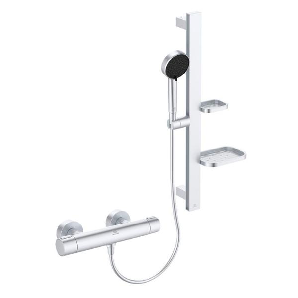 Ideal Standard Alu+ komplet brusesystem m/h&aring;ndbruser - Silver