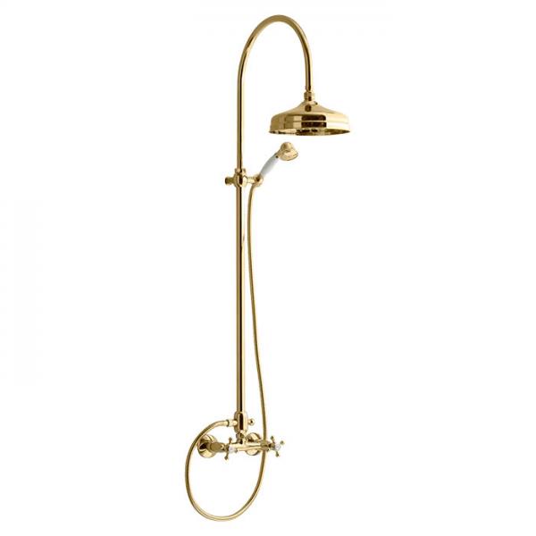 Lavabo Retro komplet brusesystem m/hovedbruser - Messing natur Lavabo Retro komplet brusesystem m/hovedbruser - Messing natur