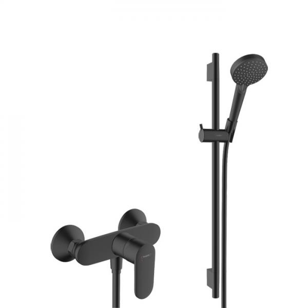 hansgrohe Vernis Blend brusesæt m/Vernis Blend brusearmatur - Mat sort hansgrohe Vernis Blend brusesæt m/Vernis Blend brusearmatur - Mat sort