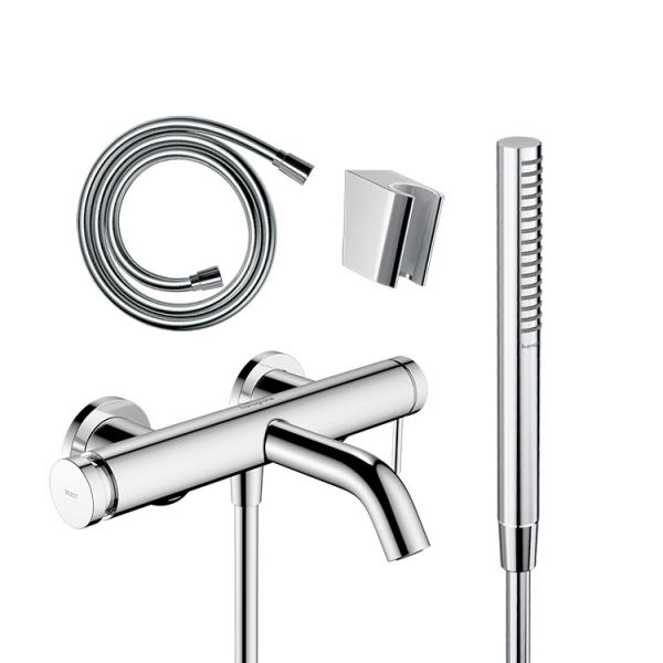 hansgrohe Tecturis komplet badekararmatur m/Eco slim h&aring;ndbruser - Krom