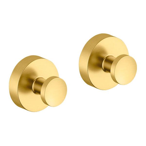 Damixa Zen håndklædekrog m/roset 2 stk. - Børstet messing Damixa Zen håndklædekrog m/roset 2 stk. - Børstet messing