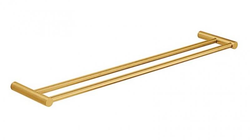 Pressalit dobbelt h&aring;ndkl&aelig;destang - B&oslash;rstet messing