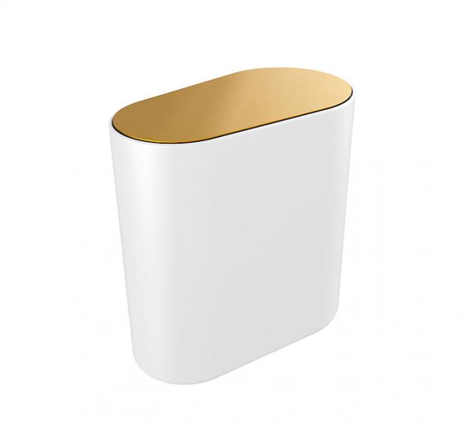 Pressalit Style v&aelig;gh&aelig;ngt toiletspand - B&oslash;rstet messing/hvid