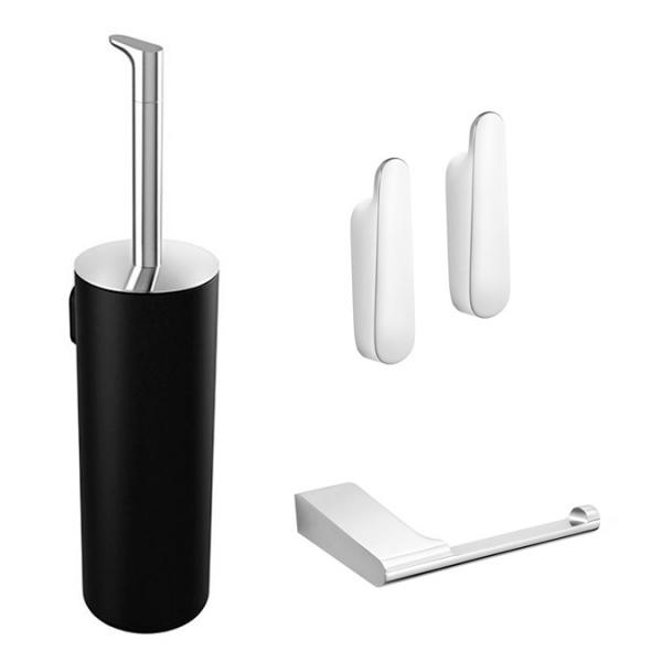 Pressalit Style komplet pakke til badeværelset - Krom/mat sort Pressalit Style komplet pakke til badeværelset - Krom/mat sort