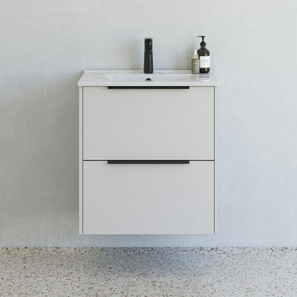 Dansani Mido+ Classic 61 møbelsæt m/Amber vask og 2 skuffer - Mat sand Dansani Mido+ Classic 61 møbelsæt m/Amber vask og 2 skuffer - Mat sand