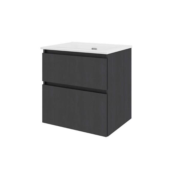 Sanibell Proline 60 møbelsæt m/2 asymmetriske skuffer - Uden hanehul - Sort eg Sanibell Proline 60 møbelsæt m/2 asymmetriske skuffer - Uden hanehul - Sort eg