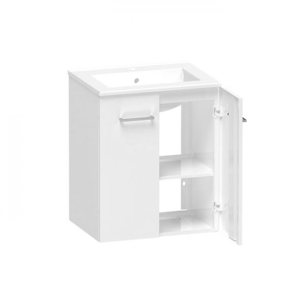 Kriss Skandi 50 m&oslash;bels&aelig;t i st&aring;l m/l&aring;ger - Mat hvid