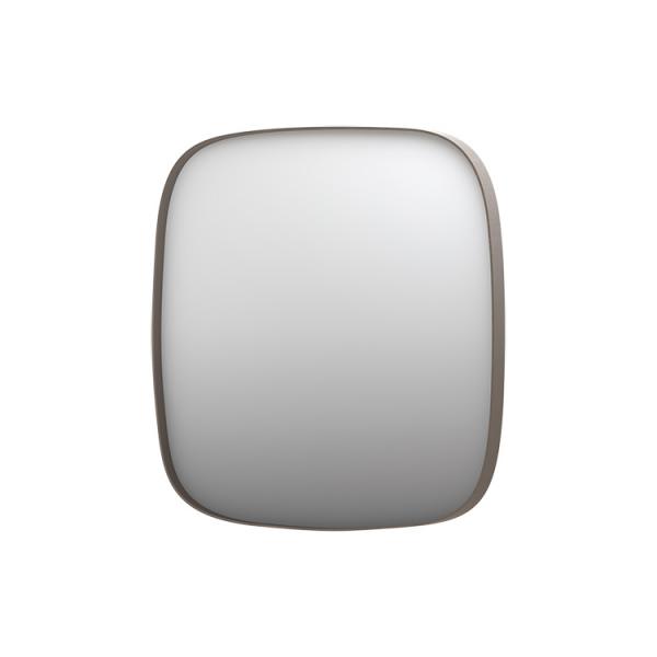 Sanibell Ink SP29 superellipse spejl m/ramme 80 x 80 cm - B&oslash;rstet rustfrit st&aring;l