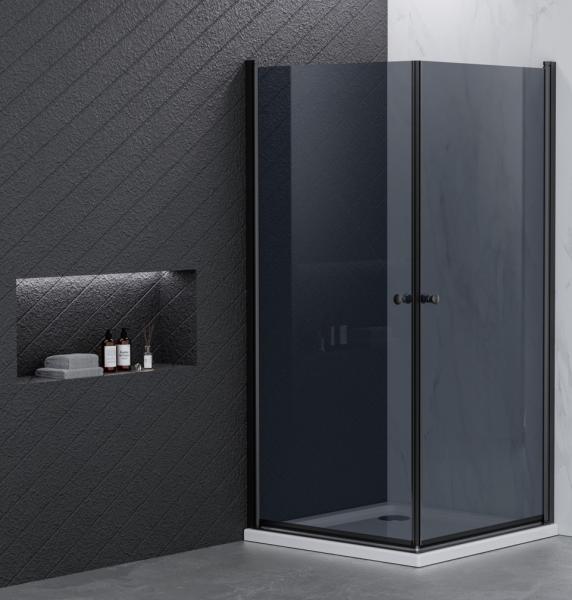 Nortiq brusehjørne 90x90 - Mørkt glas/mat sort Nortiq brusehjørne 90x90 - Mørkt glas/mat sort