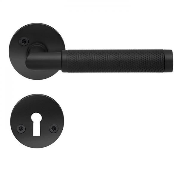 Beslagsboden Design indend&oslash;rs d&oslash;rh&aring;ndtag m/crystal cut - Mat sort