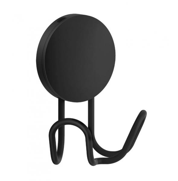 Beslagsboden Puck selvkl&aelig;bende dobbeltkrog - Mat sort