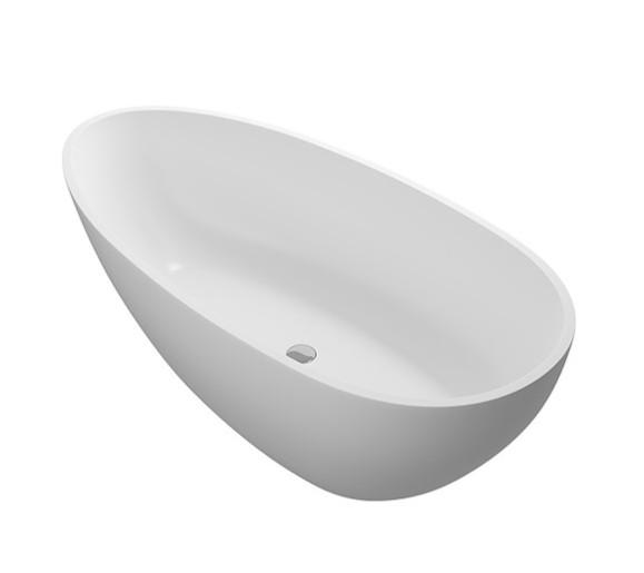 Str&oslash;mberg Castel fritst&aring;ende badekar 1680 x 820mm - Mat hvid