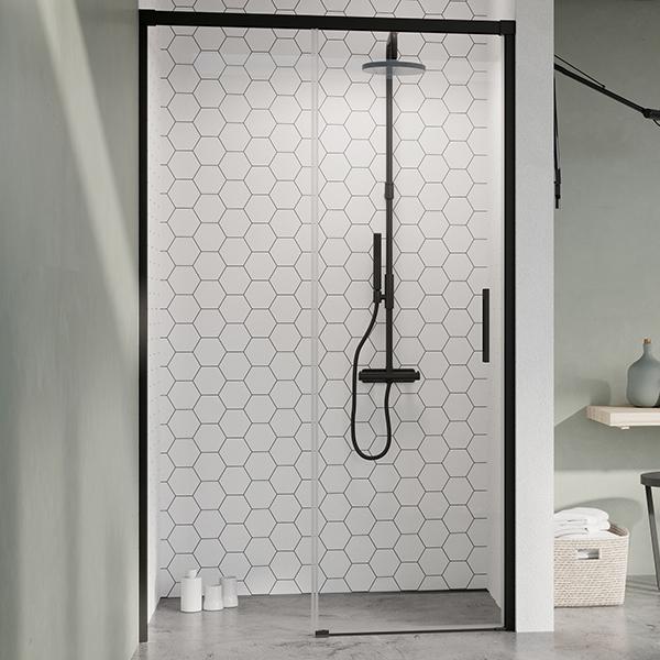 Strømberg Slide 22 skydedør nicheløsning 1000 mm - Mat sort Strømberg Slide 22 skydedør nicheløsning 1000 mm - Mat sort