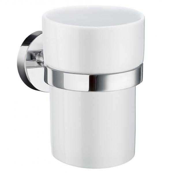 Smedbo Home tandkrus til v&aelig;g - Krom/porcel&aelig;n