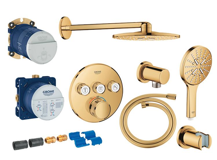 Grohe SmartControl komplet brusesystem m/ SmartActive brus til indbygning - Poleret Cool Sunrise Grohe SmartControl komplet brusesystem m/ SmartActive brus til indbygning - Poleret Cool Sunrise