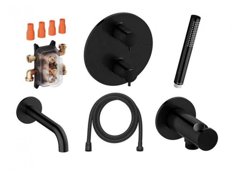 Damixa Silhouet komplet indbygningspakke til badekar � Mat sort