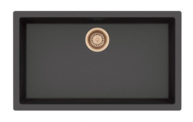 Lavabo Amsterdam 72 kompositk&oslash;kkenvask - Antracit/kobber