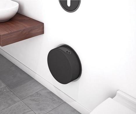 Vola påbygget affaldsbeholder med sort låg - Krom Vola påbygget affaldsbeholder med sort låg - Krom