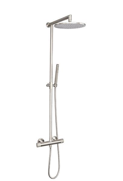 Cassøe Crystal Cut komplet brusesystem - T8 - Børstet stål Cassøe Crystal Cut komplet brusesystem - T8 - Børstet stål