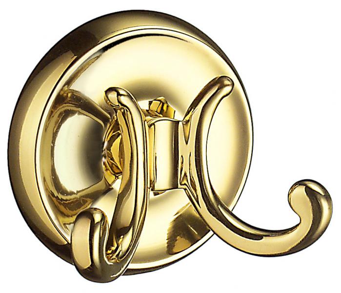 Smedbo Villa dobbelt håndklædekrog - Poleret messing Smedbo Villa dobbelt håndklædekrog - Poleret messing