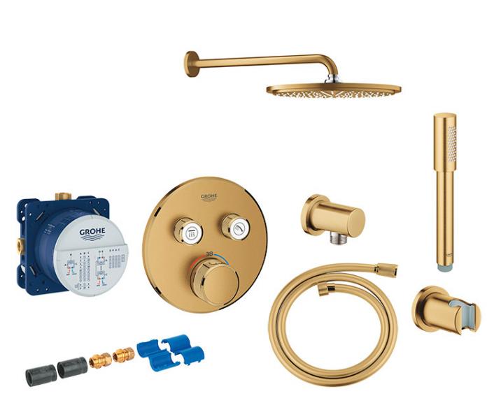 Grohe SmartControl komplet brusesystem m/Rainshower 310 til indbygning - Børstet Cool Sunrise Grohe SmartControl komplet brusesystem m/Rainshower 310 til indbygning - Børstet Cool Sunrise