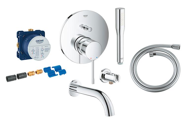 Grohe Essence komplet indbygningspakke til badekar - Krom Grohe Essence komplet indbygningspakke til badekar - Krom
