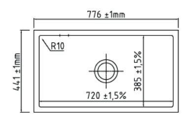 Lavabo Mera 80 U porcel&aelig;nsk&oslash;kkenvask - Mat hvid m/sort afl&oslash;b