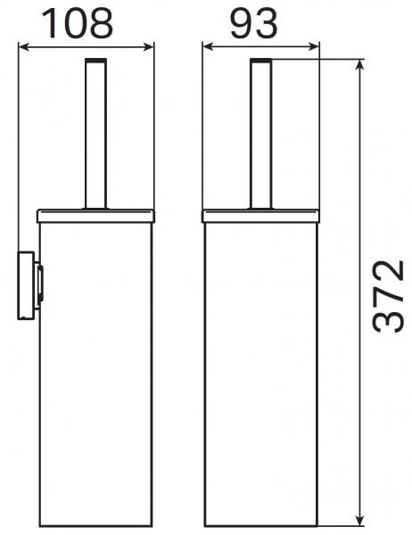 Kosmos toiletb&oslash;rste t/v&aelig;g - B&oslash;rstet gunmetal
