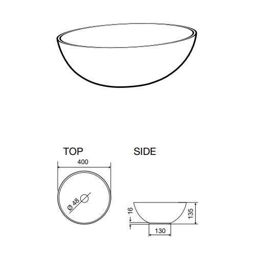 Hafa Spring Ø40 fritstående bowlevask - Uden overløb Hafa Spring Ø40 fritstående bowlevask - Uden overløb