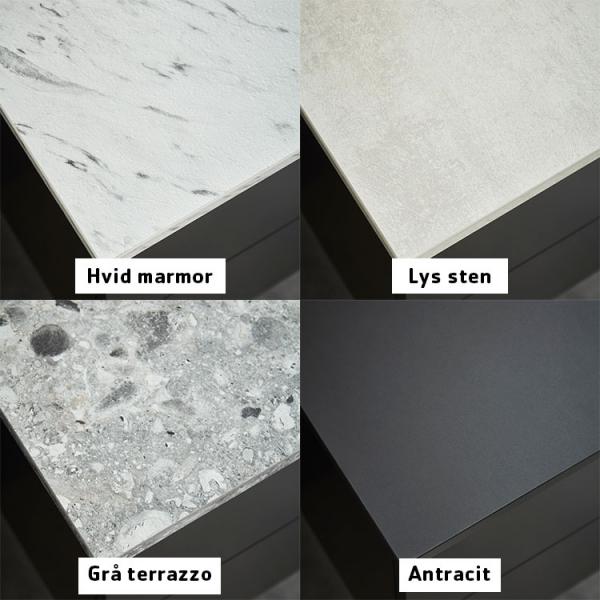 Hafa Grace 90 m&oslash;bels&aelig;t m/mat hvid bowlevask - Hvid mat rammefront