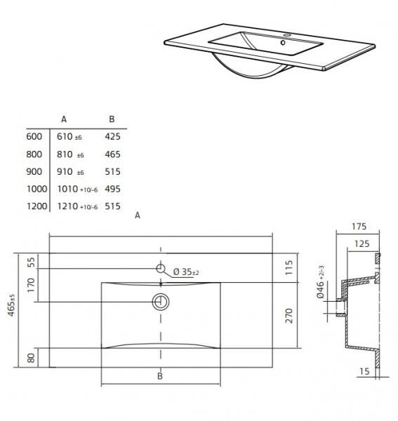Hafa Grace 120 møbelsæt m/vask - Mat hvid ramme Hafa Grace 120 møbelsæt m/vask - Mat hvid ramme