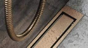 Unidrain afløb 300 mm/10 mm ramme - Børstet kobber Unidrain afløb 300 mm/10 mm ramme - Børstet kobber