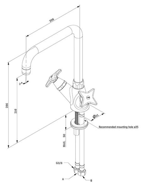 Toni køkkenarmatur m/krydsgreb - Krom Toni køkkenarmatur m/krydsgreb - Krom