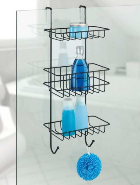 Wenko Revigo trippel brusehylde til brusevæg - Sort Wenko Revigo trippel brusehylde til brusevæg - Sort