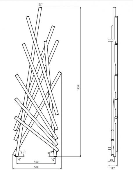 Kriss Nature h&aring;ndkl&aelig;det&oslash;rrer - 57x174 cm - Hvid