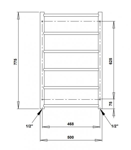 Strømberg Nilo håndklædetørrer - 50x78 cm - Krom Strømberg Nilo håndklædetørrer - 50x78 cm - Krom