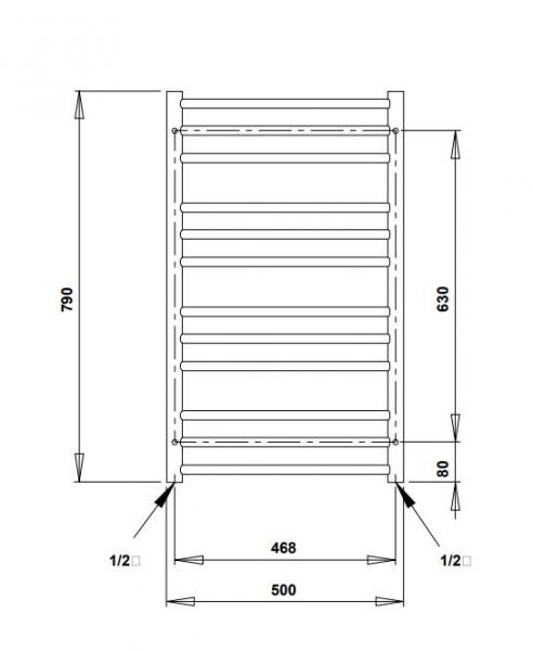 Strømberg Sorano håndklædetørrer til kombidrift - 50x79 cm - Hvid Strømberg Sorano håndklædetørrer til kombidrift - 50x79 cm - Hvid