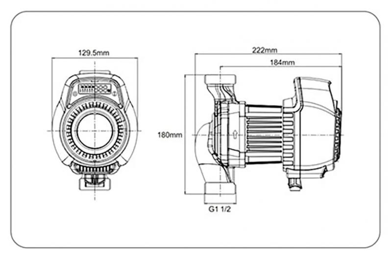 Lang&aring; cirkulationspumpe 25-80-180