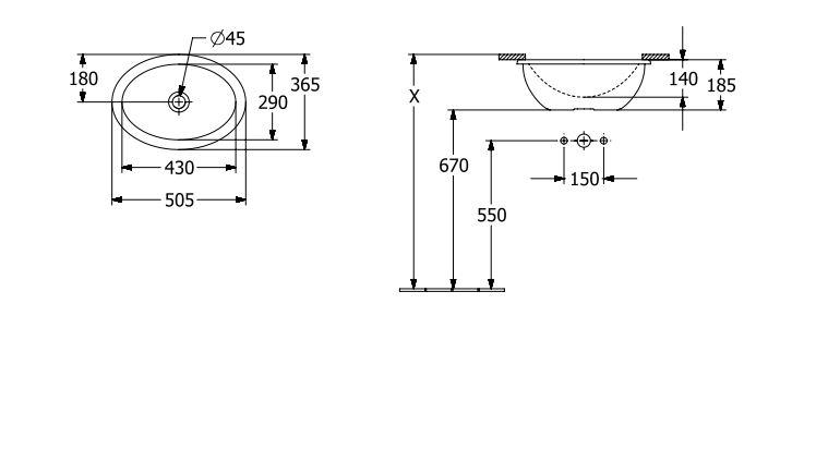 V&B Loop & Friends 43 håndvask t/underlimning V&B Loop & Friends 43 håndvask t/underlimning