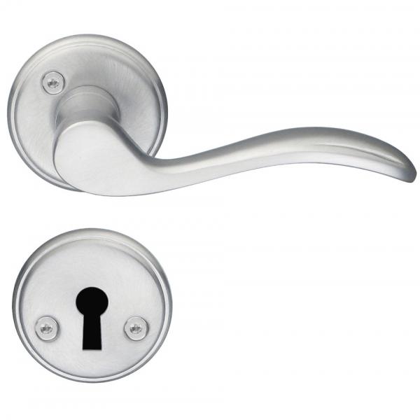 Beslagsboden vintage indend&oslash;rs d&oslash;rgreb inkl n&oslash;gleskilt - B&oslash;rstet krom - S&aelig;t &aacute; 4 stk