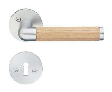 Beslagsboden indendørs dørgreb inkl nøgleskilt - Børstet krom/eg - Sæt á 4 stk Beslagsboden indendørs dørgreb inkl nøgleskilt - Børstet krom/eg - Sæt á 4 stk