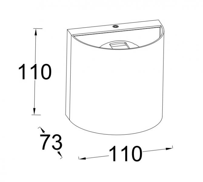 Lutec Architectural Gemini Beams afrundet udend&oslash;rslampe til v&aelig;g - Mat sort