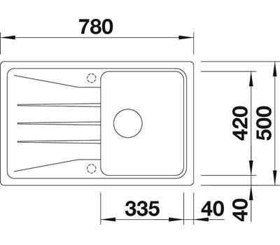 Blanco Sona 45S k&oslash;kkenvask - Antracit