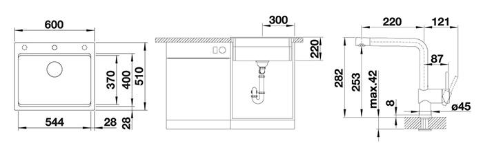 Blanco Etagon 6 køkkenvask m/Linus køkkenarmatur - Kaffe Blanco Etagon 6 køkkenvask m/Linus køkkenarmatur - Kaffe