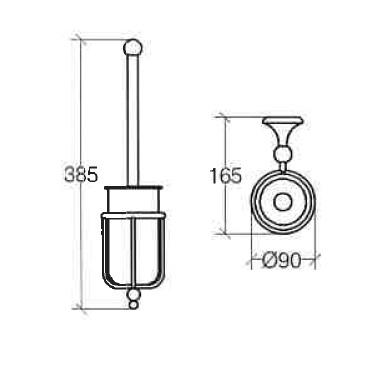 Cassøe Classic toiletbørste t/væg - Krom/porcelæn Cassøe Classic toiletbørste t/væg - Krom/porcelæn